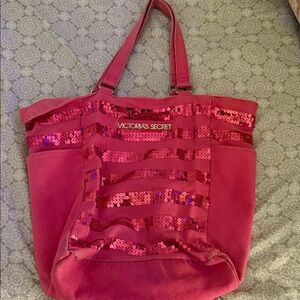 Victoria's Secret Fuchsia Sequin Tote